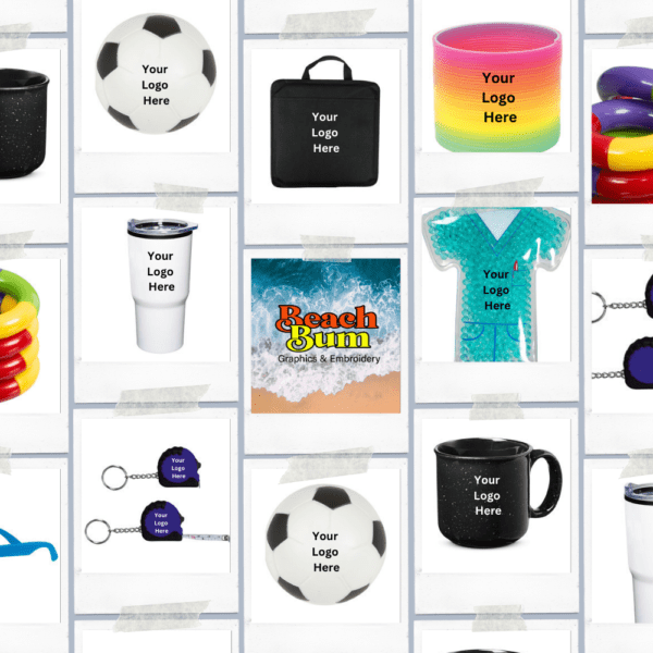 Company promotional items from beach bum graphics